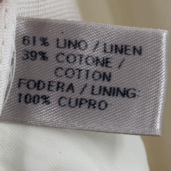 Bottega Veneta Womens Pants White Linen Cotton Blend Pockets Zip Italy 40 - Picture 6 of 7